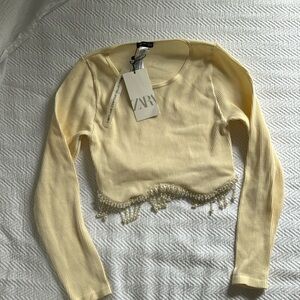 NWT Zara beaded top limitless contour collection size large